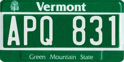 VT license plate APQ831