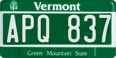 VT license plate APQ837