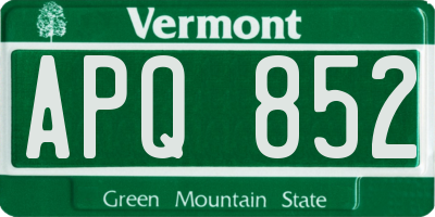 VT license plate APQ852