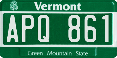 VT license plate APQ861