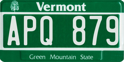 VT license plate APQ879