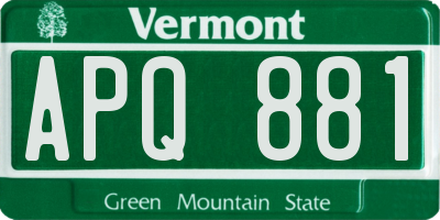 VT license plate APQ881