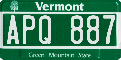 VT license plate APQ887