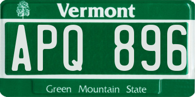 VT license plate APQ896