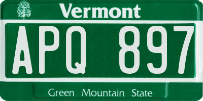 VT license plate APQ897