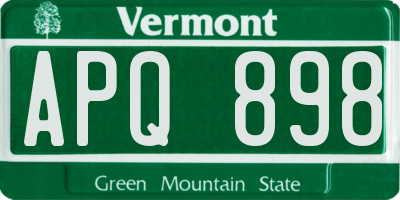 VT license plate APQ898