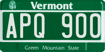 VT license plate APQ900