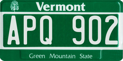 VT license plate APQ902
