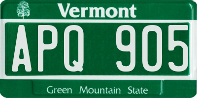VT license plate APQ905