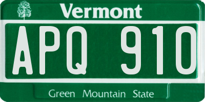 VT license plate APQ910