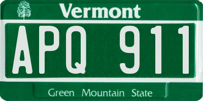 VT license plate APQ911
