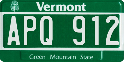 VT license plate APQ912