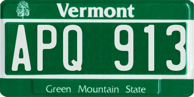 VT license plate APQ913