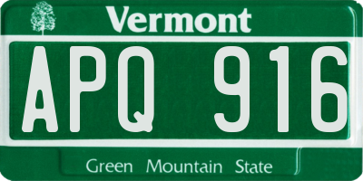 VT license plate APQ916