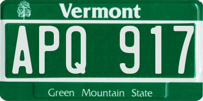 VT license plate APQ917