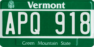 VT license plate APQ918