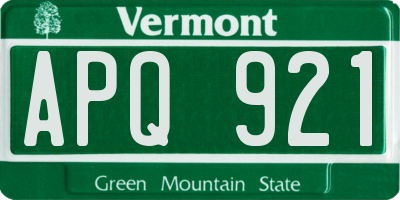 VT license plate APQ921