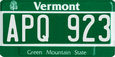 VT license plate APQ923
