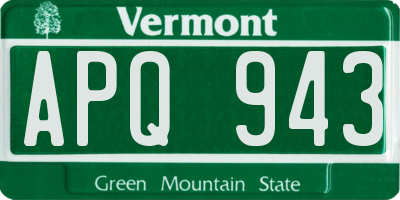 VT license plate APQ943