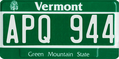 VT license plate APQ944