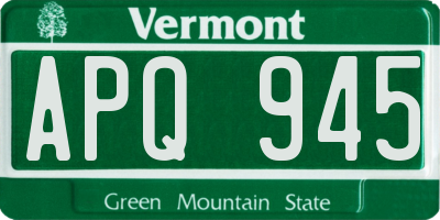 VT license plate APQ945