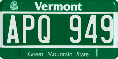 VT license plate APQ949