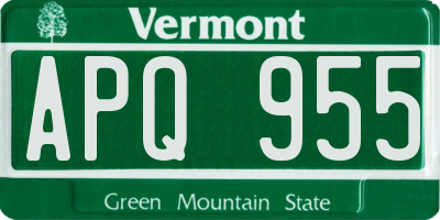 VT license plate APQ955