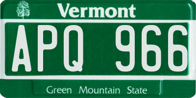 VT license plate APQ966