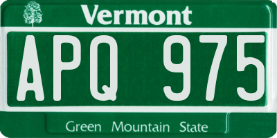 VT license plate APQ975