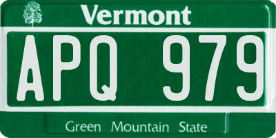VT license plate APQ979