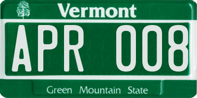 VT license plate APR008