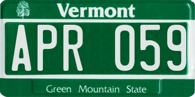 VT license plate APR059