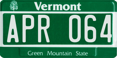 VT license plate APR064