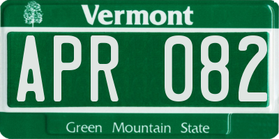 VT license plate APR082