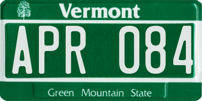 VT license plate APR084