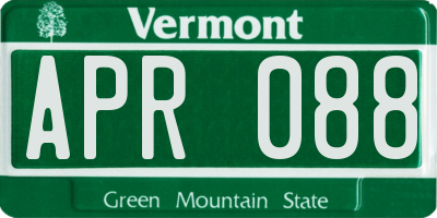 VT license plate APR088
