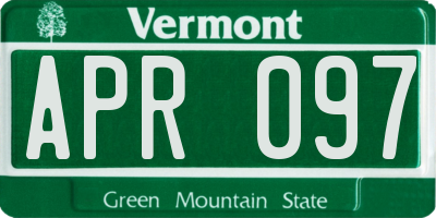 VT license plate APR097