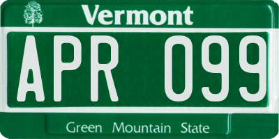 VT license plate APR099