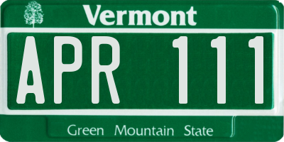 VT license plate APR111