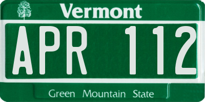 VT license plate APR112