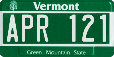 VT license plate APR121
