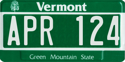 VT license plate APR124
