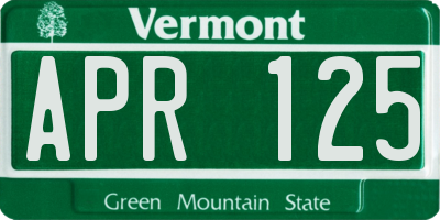 VT license plate APR125