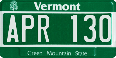 VT license plate APR130