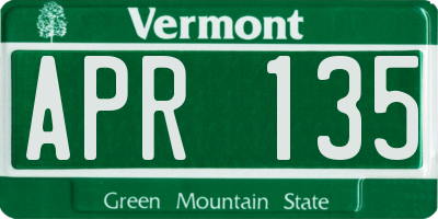VT license plate APR135
