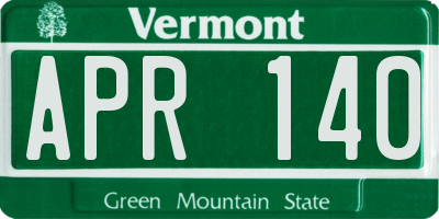 VT license plate APR140