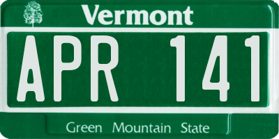 VT license plate APR141