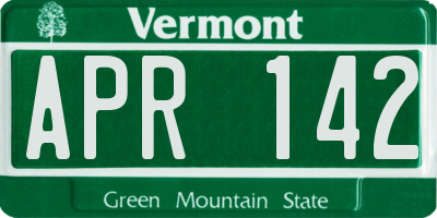VT license plate APR142
