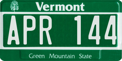 VT license plate APR144