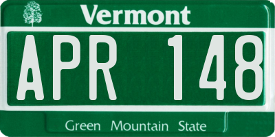 VT license plate APR148